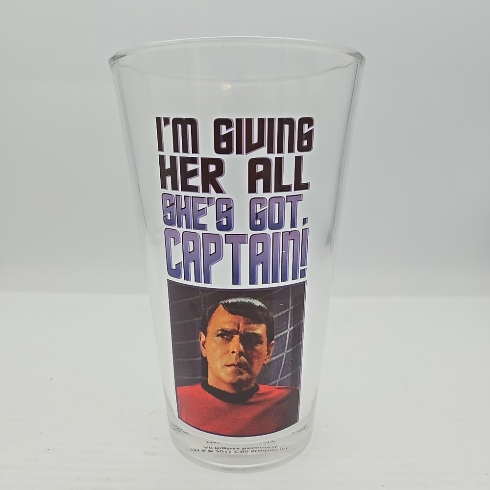 Star Trek Collectible Glass 2011‎ CBS I'm Giving Her All She's Got, Captain Pint